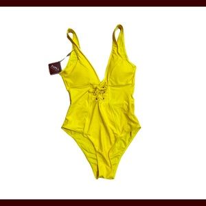 Swimsuit one piece yellow M